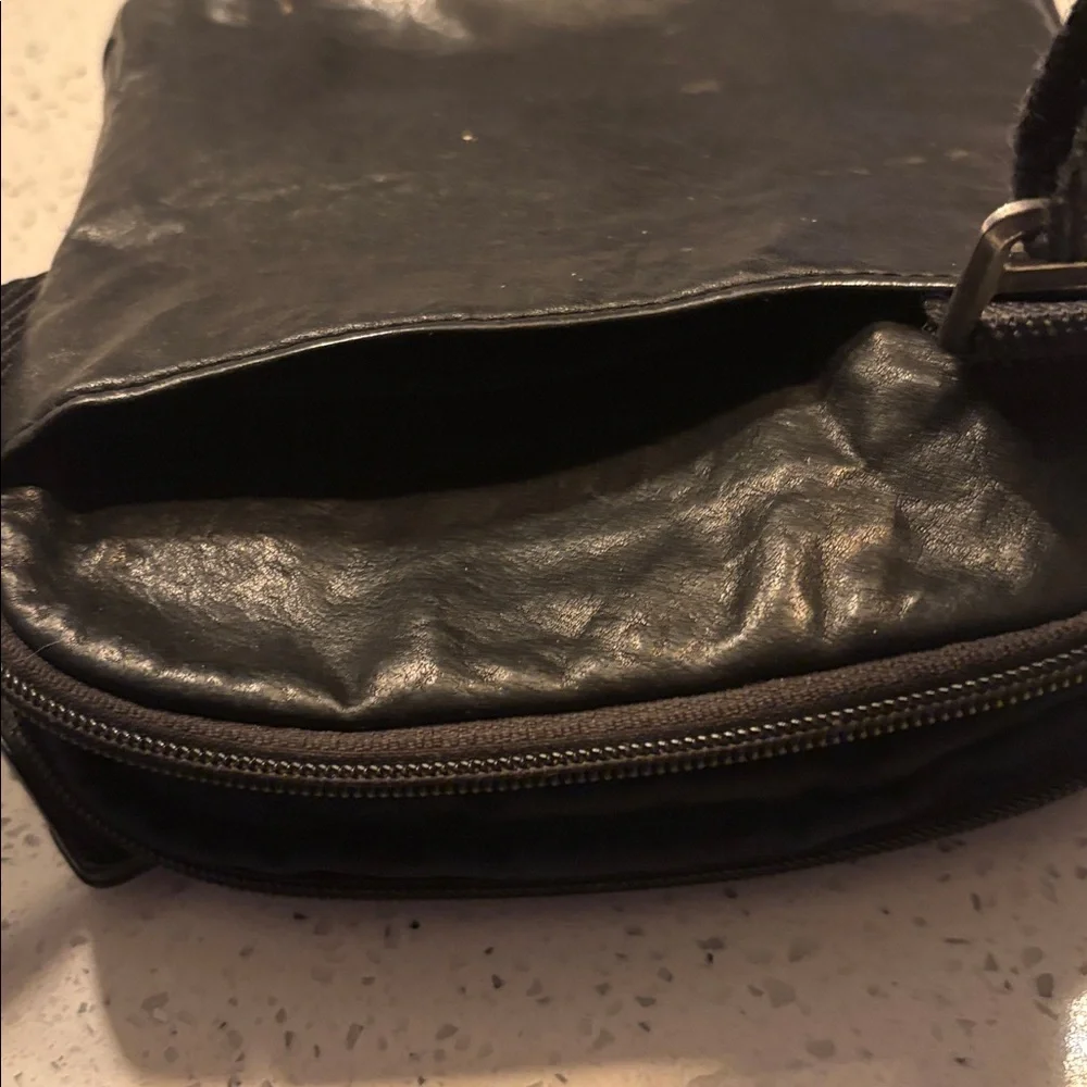 Tumi Black Leather Sling Belt Bag